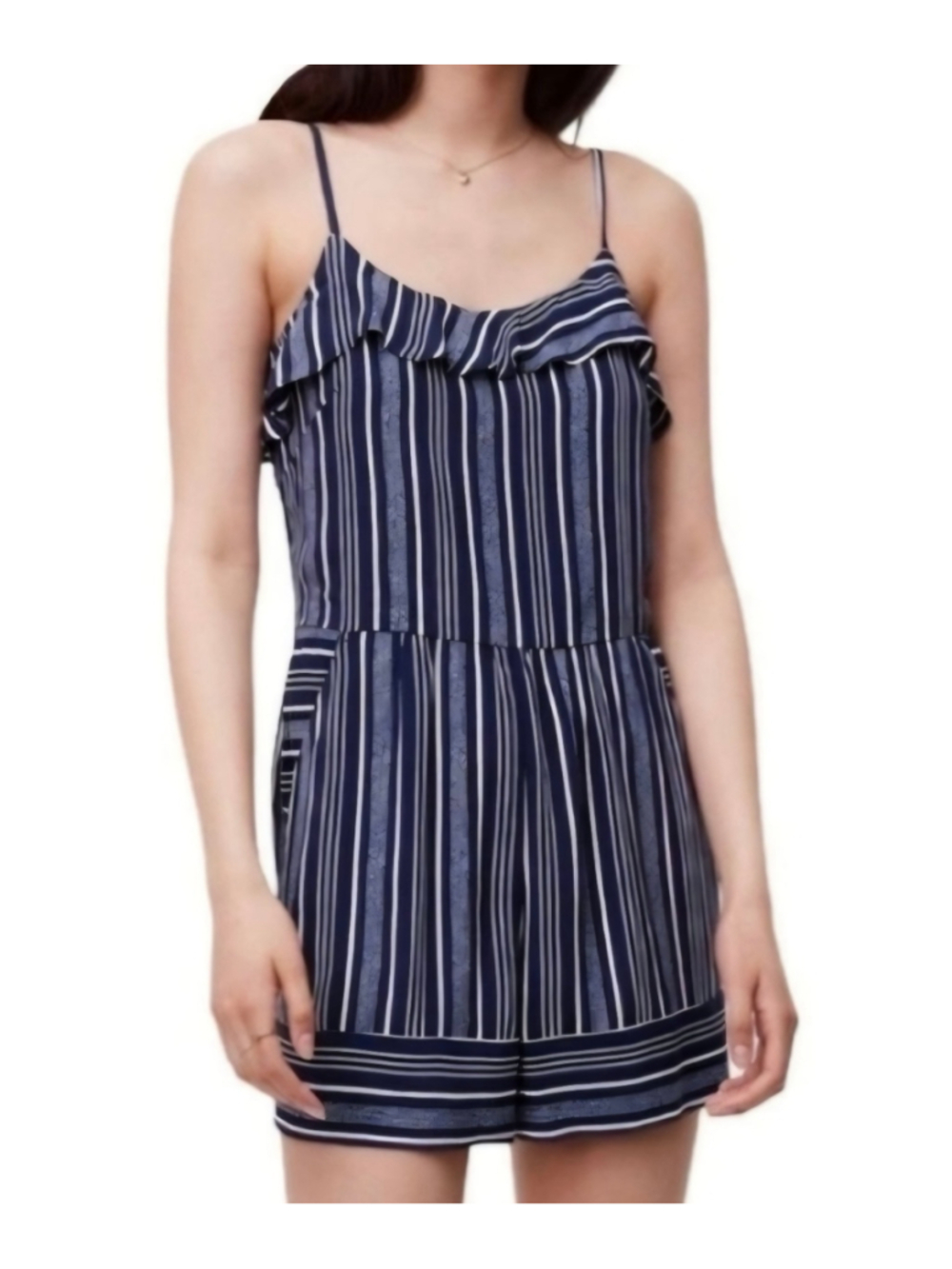 Loft size 4 blue white striped romper outfit one piece